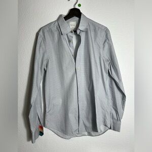 Paul smith light blue with white‎ dot long sleeve shirt S made in Italy